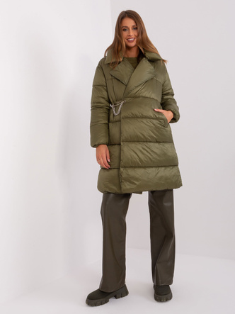 Lekka puchowa kurtka zimowa damska Factory Price khaki (TR8310)