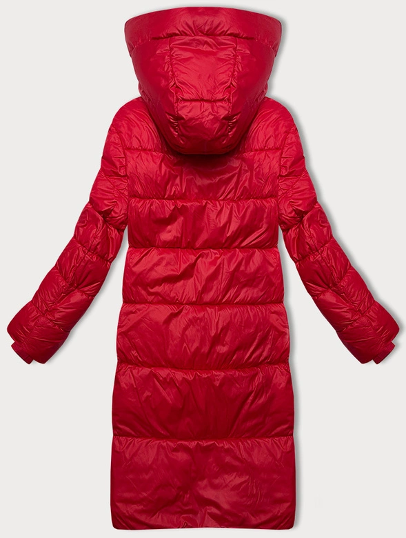 Zimowa kurtka damska z kapturem Glakate czerwona (LU-238001#)