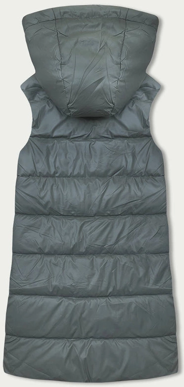 Bezrękawnik damski z kapturem khaki (B8212-11)