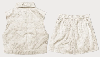 Letni komplet kamizelka i krótkie spodenki beżowy (72018)