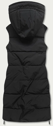 DŁUGA KAMIZELKA DAMSKA DWUSTRONNA CZARNA-KHAKI (B8022-1)