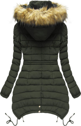PIKOWANA KURTKA Z KAPTUREM KHAKI (3503W)