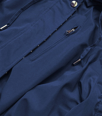 Parka damska 2w1 niebieski ciemny/biały (w702big)