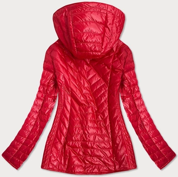 Damska kurtka z ozdobną podszewką czerwona (mm21)
