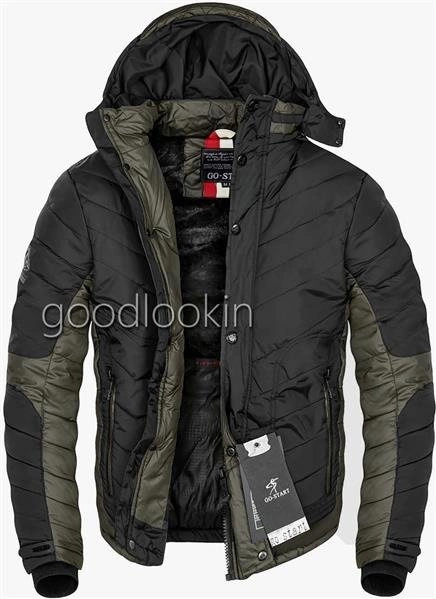 KURTKA ZIMOWA GO START CZARNA-KHAKI (7833)