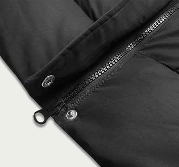 Długa puchowa kamizelka damska czarna (5m728-392)