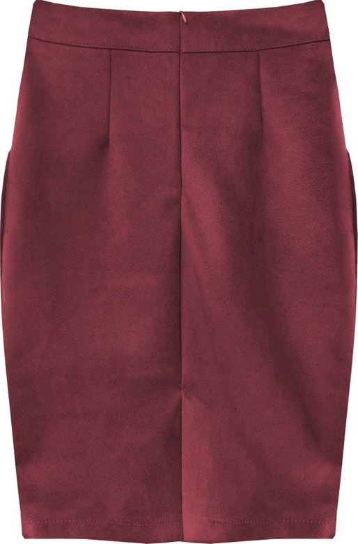 OŁÓWKOWA SPÓDNICA Z KIESZENIAMI BURGUNDOWA (505ART)