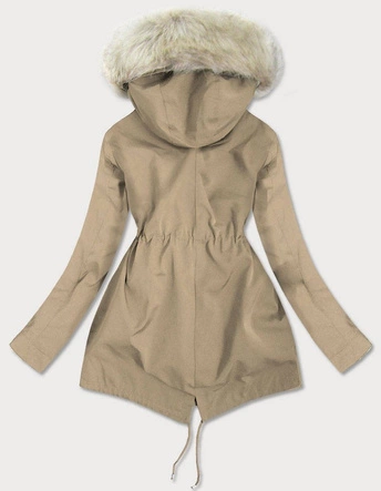 DAMSKA PARKA ZIMOWA Z PODPINKĄ BEŻOWA (GWW1999)