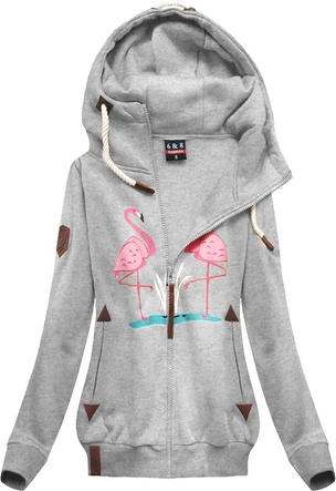 BLUZA Z FLAMINGAMI SZARA (X1925X)