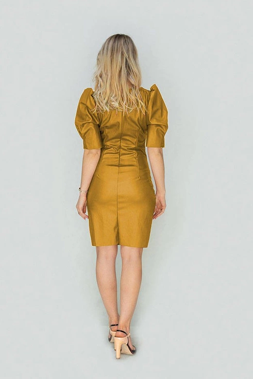 SUKIENKA Z EKOSKÓRY ŻÓŁTA (480ART)