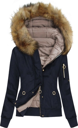 DWUSTRONNA KURTKA BOMBER GRANATOWA (W712)