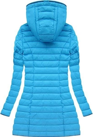 PIKOWANA KURTKA Z KAPTUREM TURKUSOWA (7153)