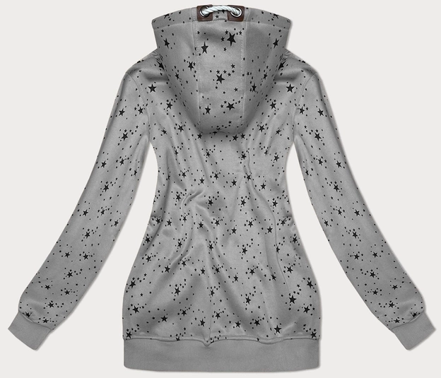 Rozpinana damska bluza w gwiazdki szara (2313)