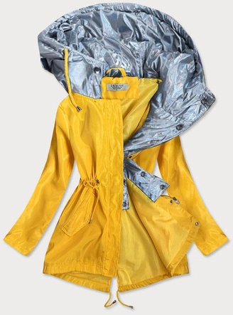 Kurtka damska z ozdobnym kapturem żółto/srebrna (yr2022)