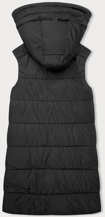 Długa kamizelka damska dwustronna czarny-ecru (V771)