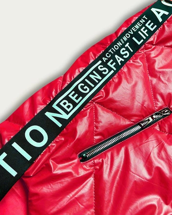 Bezrękawnik damski z ozdobnymi taśmami czerwony (B8096-4)