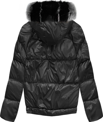 DWUSTRONNA ZIMOWA KURTKA DAMSKA CZARNA (X921X)