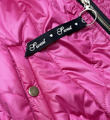 Krótka kurtka damska ze stójką różowa (B8122-83)