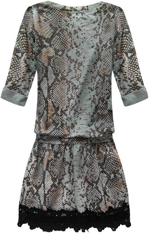 WĘŻOWA SUKIENKA Z GIPIURĄ CIEMNONIEBIESKA (162ART)