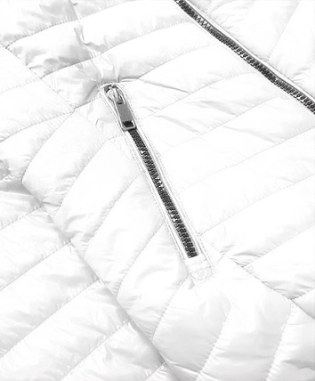 BŁYSZCZĄCA KURTKA DAMSKA BIAŁA (6380)