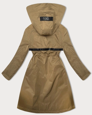 Prosta kurtka damska z kapturem LHD ciemny beżowy (LHD-24592)