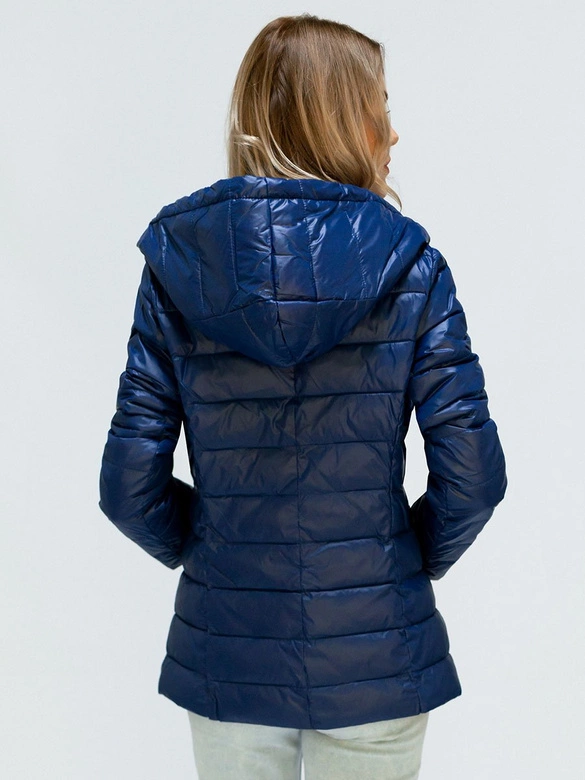 PIKOWANA KURTKA Z KAPTUREM GRANATOWA (1706)