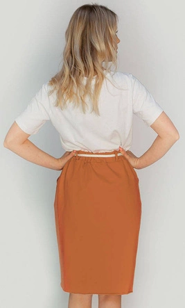 DRESOWA SPÓDNICA Z KIESZENIAMI KARMELOWA (592ART)