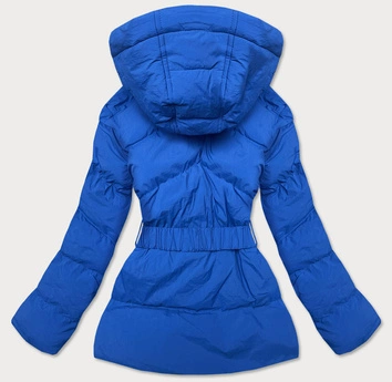 Pikowana kurtka przejściowa z paskiem chabrowa (23060-3)