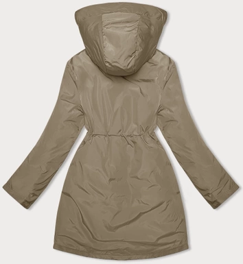 Zimowa kurtka damska na futrzanej podszewce Miss TiTi camel (H-2978)