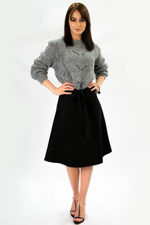 ROZKLOSZOWANA SPÓDNICA CZARNA (537ART)