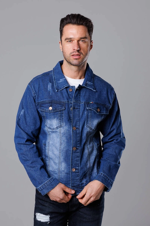 Jeansowa kurtka męska granatowa (MJ525BS)