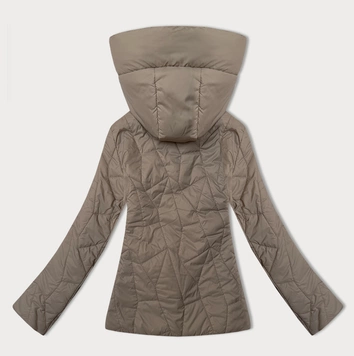 Cienka pikowana kurtka damska z kapturem J Style beżowa (16M9250-62)