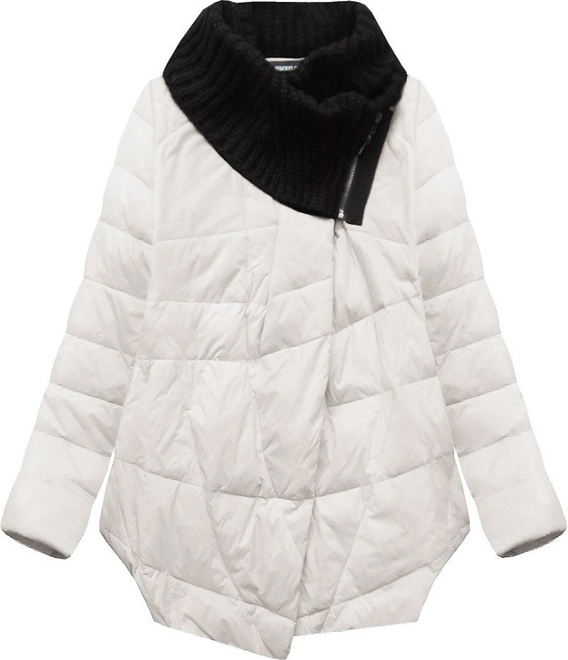 KURTKA Z PUCHEM NATURALNYM ECRU (1332)