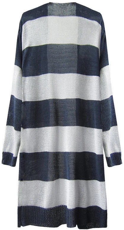 AŻUROWY KARDIGAN Z KIESZENIAMI GRANATOWO-SZARY (234ART)