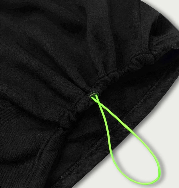 Krótka bawełniana bluza dresowa damska czarna (26031)