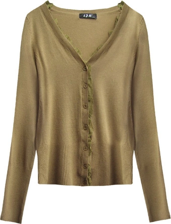 KLASYCZNY SWETEREK Z KORONKĄ KARMELOWY (X1537X)