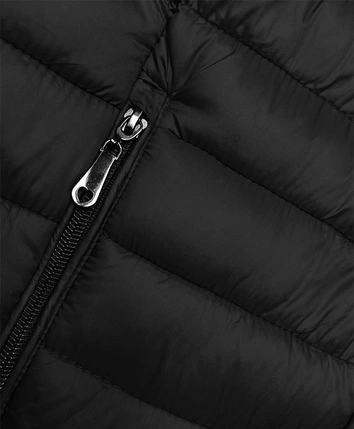 Pikowana kurtka damska ze stójką czarna (16M9111-392)