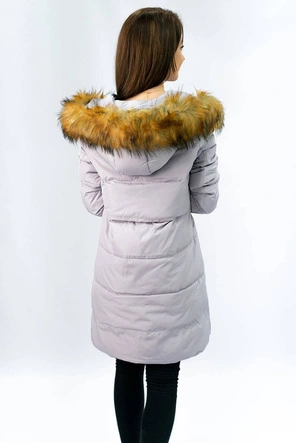 KURTKA DAMSKA ZIMOWA Z PUCHEM NATURALNYM WRZOSOWA (8063)