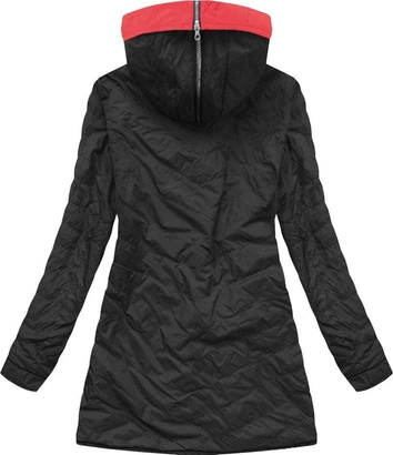 DWUSTRONNA KURTKA Z KAPTUREM CZERWONA (W640)