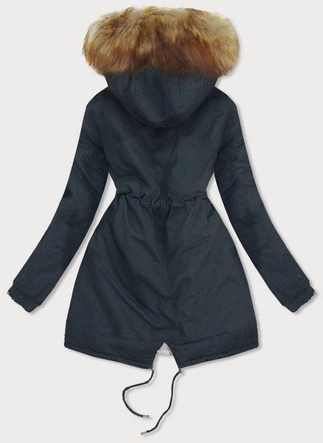 DWUSTRONNA PARKA GRANATOWA-ECRU (B507)