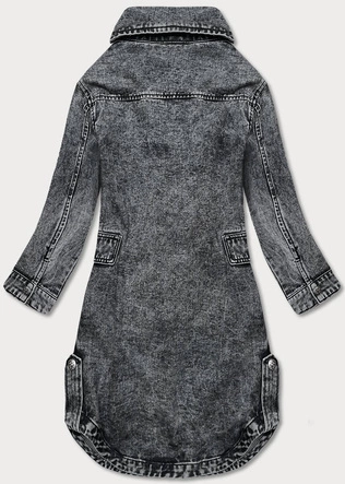 Luźna damska jeansowa kurtka/narzutka czarna (pop7017-k)