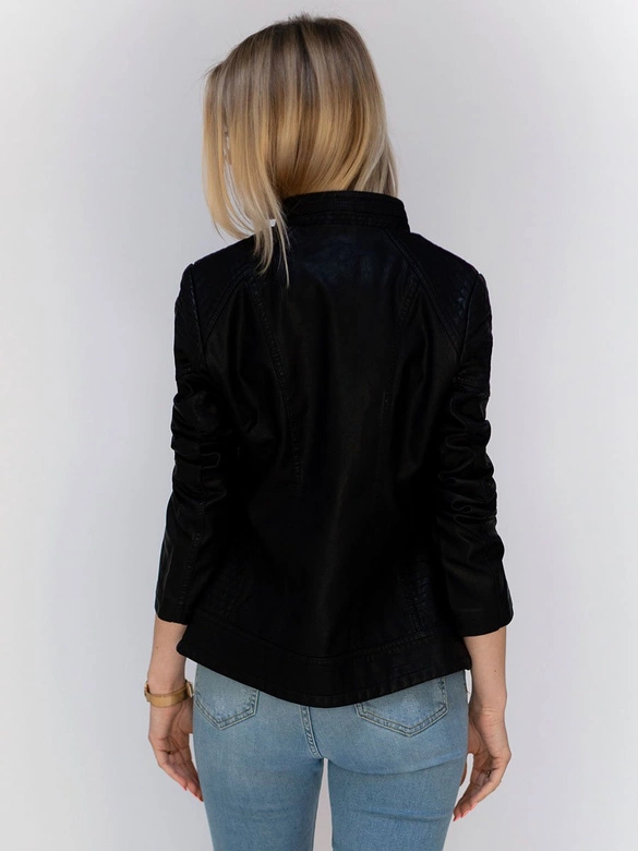 Klasyczna ramoneska z ekoskóry czarna (td113)