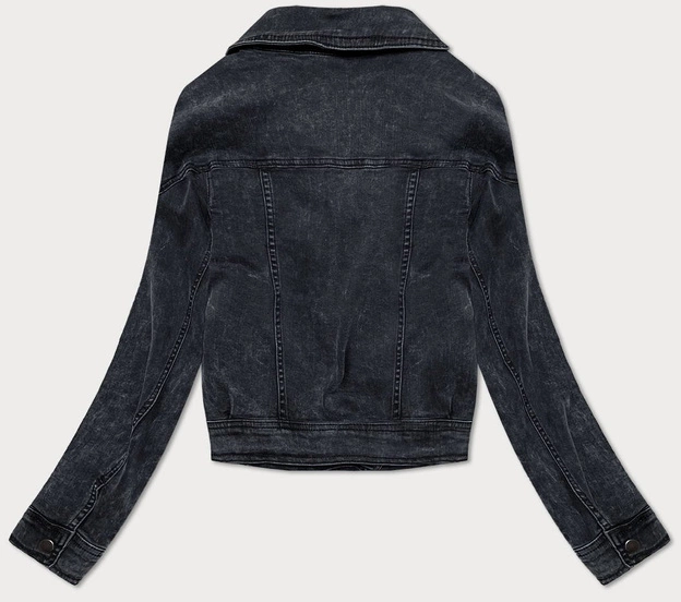 Jeansowa damska kurtka oversize czarna (5721K)