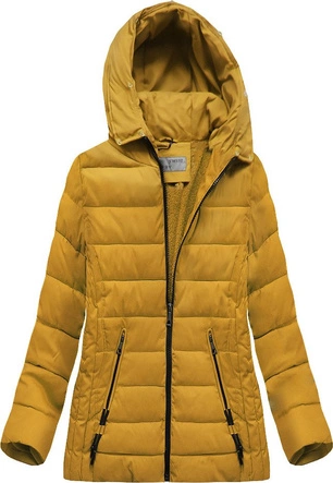 PIKOWANA KURTKA Z KAPTUREM ŻÓŁTA (R9505)