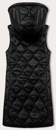 Bezrękawnik damski z kapturem czarny (LD-7519)