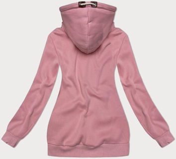 Gruba damska bluza w pasy róż-bordowy (2302)