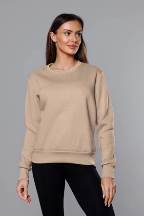 BLUZA DRESOWA DAMSKA ZE ŚCIĄGACZAMI CIEMNOBEŻOWA (W01-6)