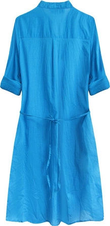 DŁUGA KOSZULA Z ZAKŁADKAMI NIEBIESKA (1032)