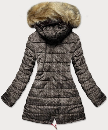 Dwustronna kurtka damska czerwono-brązowa (w555)