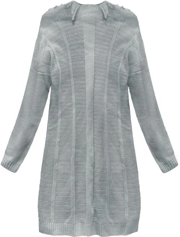 CIEPŁY SWETER Z FRĘDZLAMI JASNOSZARY (155ART)